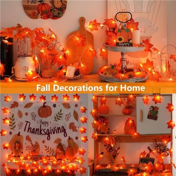 4 Packs Fall Decorations for Home,Thanksgiving Lights Battery Operated,LED Light - Picture 12 of 14
